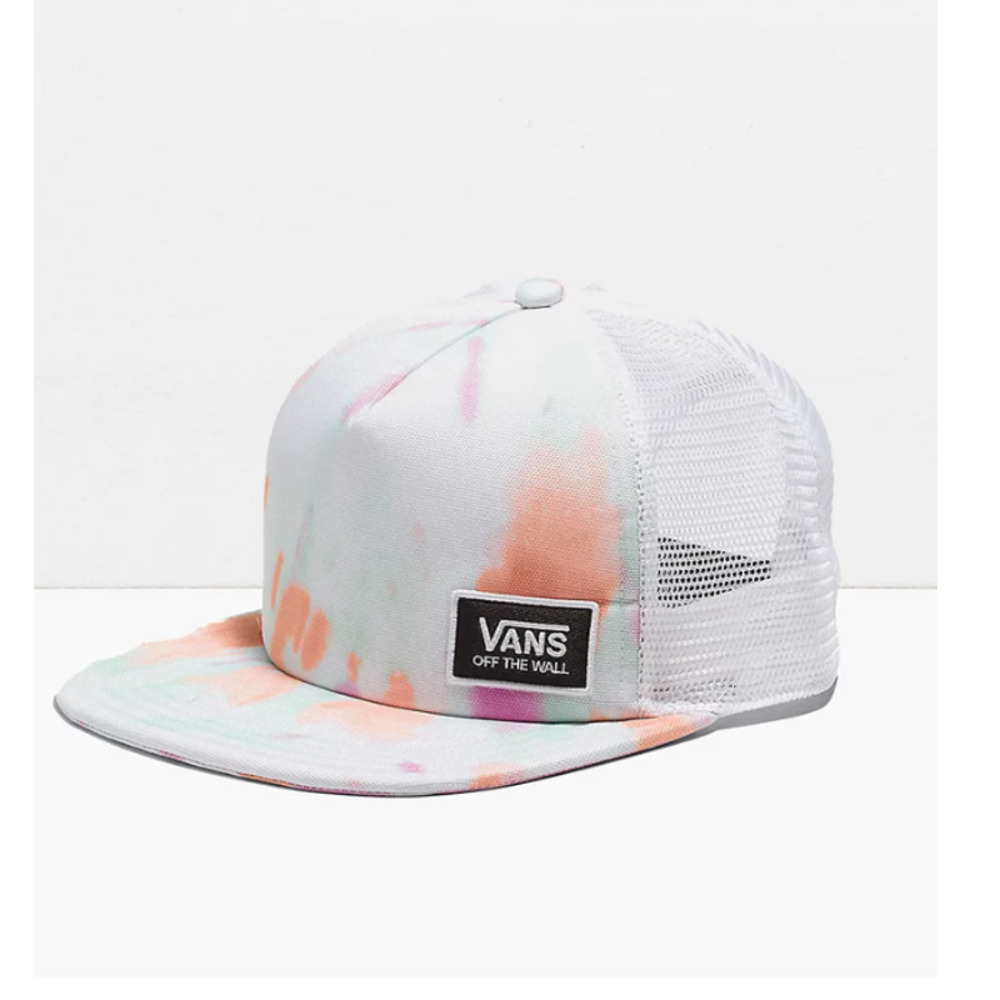 NWT Vans Unisex Beach Bound II True Trucker Hat White Tie Dye One Size